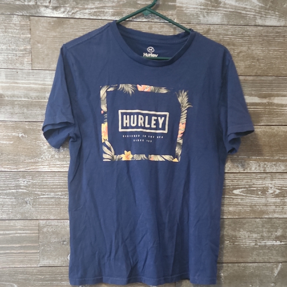 Hurley Men's Navy Graphic Tee size small